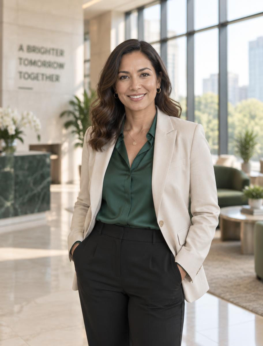 A confident professional in a bright modern space